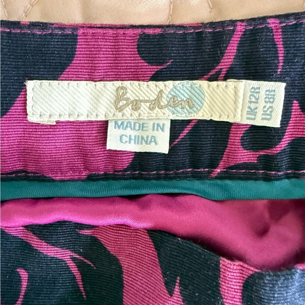 Boden Magenta and Navy Floral Skater Skirt - Picture 6 of 6